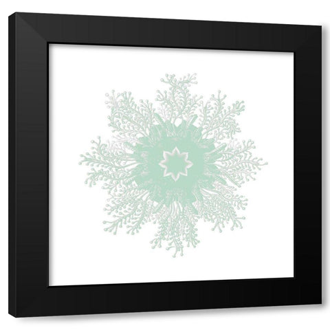 Mint Spirals 1 Black Modern Wood Framed Art Print with Double Matting by Kimberly, Allen