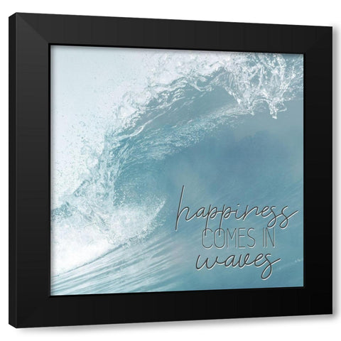 Happiness Waves Black Modern Wood Framed Art Print by Kimberly, Allen