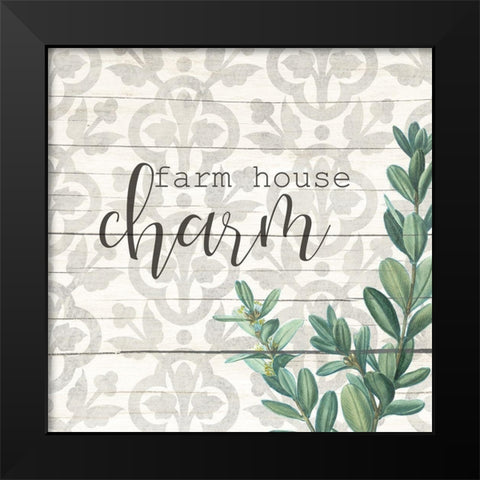 Farm House Charm 2 Black Modern Wood Framed Art Print by Kimberly, Allen