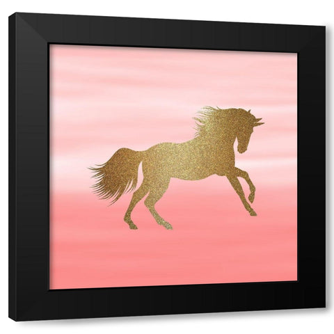 Ombre Unicorn 1 Black Modern Wood Framed Art Print with Double Matting by Kimberly, Allen