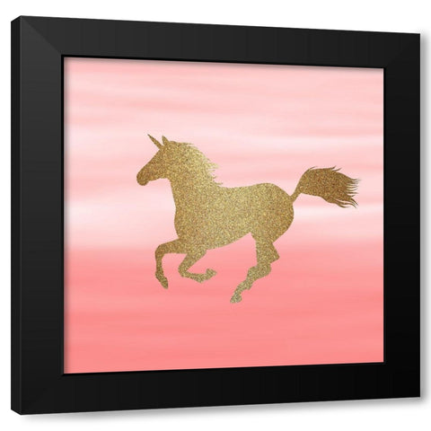 Ombre Unicorn 3 Black Modern Wood Framed Art Print by Kimberly, Allen