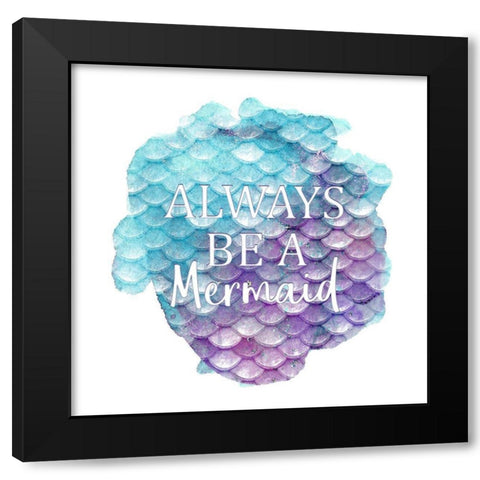 Little Mermaid 3 Black Modern Wood Framed Art Print with Double Matting by Kimberly, Allen