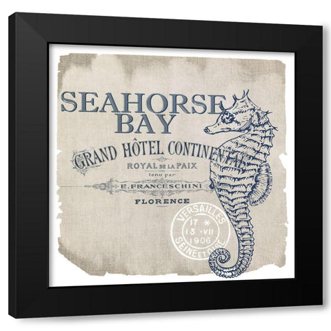 Seahorse Bay 1 Black Modern Wood Framed Art Print with Double Matting by Kimberly, Allen