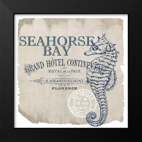 Seahorse Bay 1 Black Modern Wood Framed Art Print by Kimberly, Allen