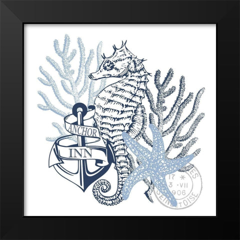 Seahorse Bay 4 Black Modern Wood Framed Art Print by Kimberly, Allen