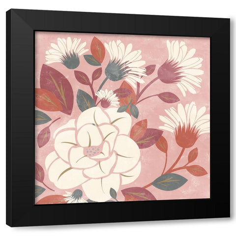 Morning Floral Black Modern Wood Framed Art Print with Double Matting by Kimberly, Allen