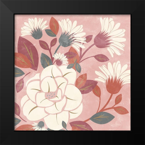 Morning Floral Black Modern Wood Framed Art Print by Kimberly, Allen