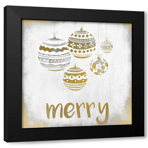 Merry Christmas ornament Black Modern Wood Framed Art Print with Double Matting by Allen, Kimberly