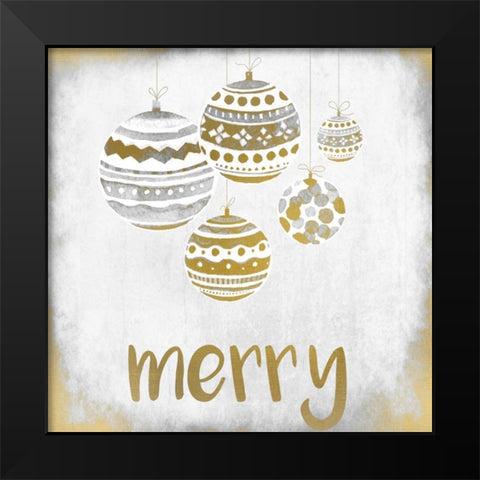 Merry Christmas ornament Black Modern Wood Framed Art Print by Allen, Kimberly