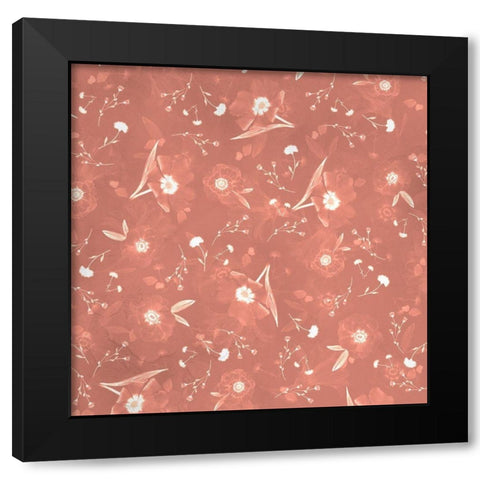 Floral Pattern 1 Black Modern Wood Framed Art Print by Kimberly, Allen
