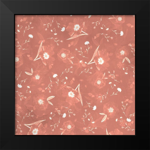 Floral Pattern 1 Black Modern Wood Framed Art Print by Kimberly, Allen