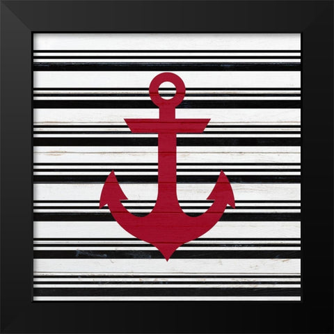 Anchor Compass 1 Black Modern Wood Framed Art Print by Kimberly, Allen