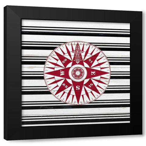 Anchor Compass 2 Black Modern Wood Framed Art Print by Kimberly, Allen