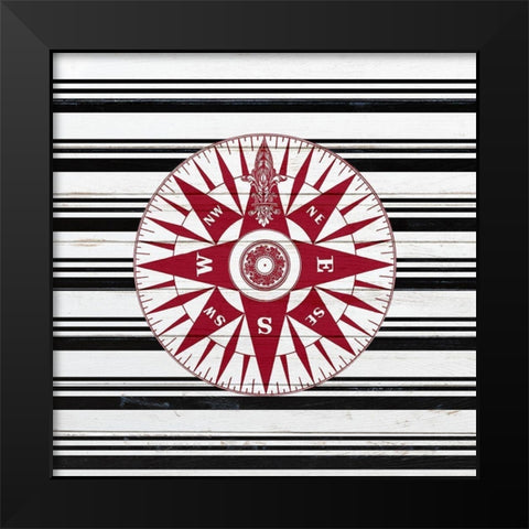 Anchor Compass 2 Black Modern Wood Framed Art Print by Kimberly, Allen