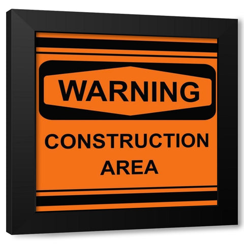 Warning 2 Black Modern Wood Framed Art Print with Double Matting by Kimberly, Allen