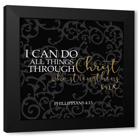 I Can Black Square Black Modern Wood Framed Art Print by Kimberly, Allen