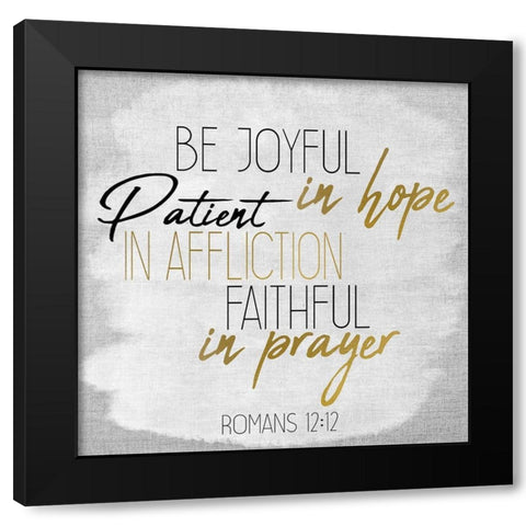 Be Joyful Square Black Modern Wood Framed Art Print by Kimberly, Allen