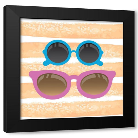 Sunglasses 2 Black Modern Wood Framed Art Print by Kimberly, Allen