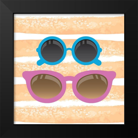 Sunglasses 2 Black Modern Wood Framed Art Print by Kimberly, Allen