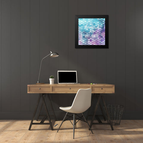 Mermaid at Heart 1 Black Modern Wood Framed Art Print by Kimberly, Allen
