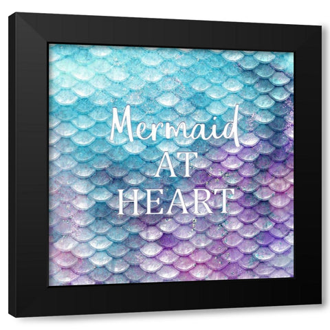 Mermaid at Heart 1 Black Modern Wood Framed Art Print with Double Matting by Kimberly, Allen