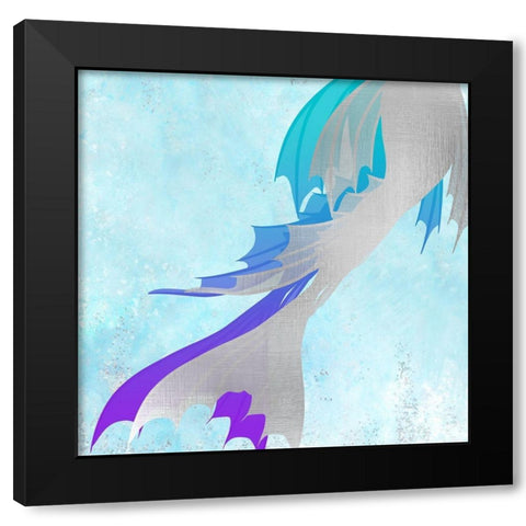 Mermaids 2 Silver Black Modern Wood Framed Art Print by Allen, Kimberly