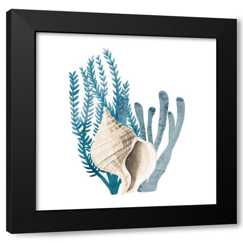 Coral Cove Blue 2 Black Modern Wood Framed Art Print with Double Matting by Kimberly, Allen