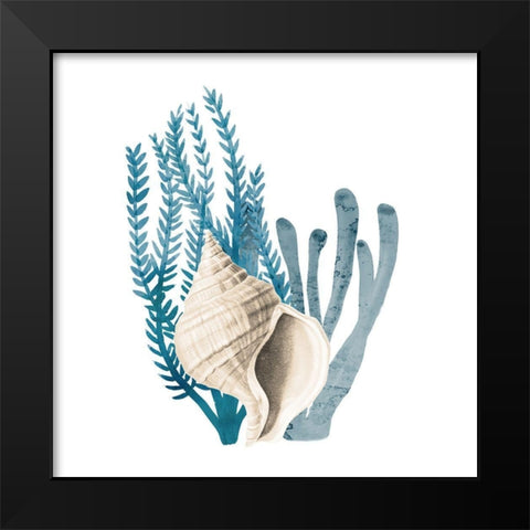 Coral Cove Blue 2 Black Modern Wood Framed Art Print by Kimberly, Allen