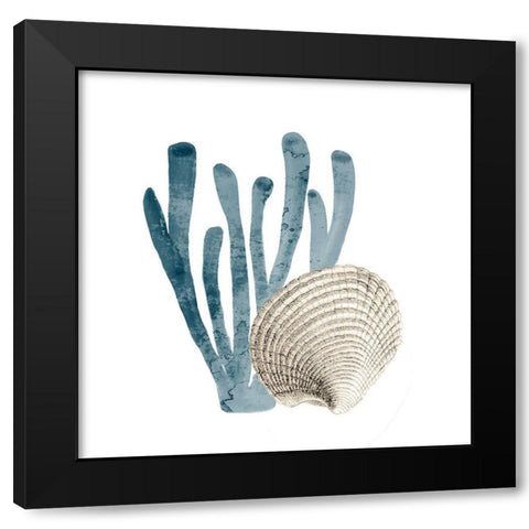Coral Cove Blue 4 Black Modern Wood Framed Art Print with Double Matting by Kimberly, Allen