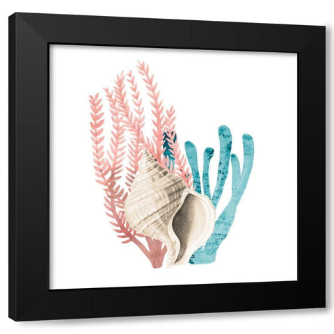 Coral Cove 2 Black Modern Wood Framed Art Print by Kimberly, Allen