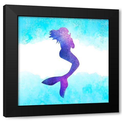 Always Be a Mermaid 1 Black Modern Wood Framed Art Print by Kimberly, Allen