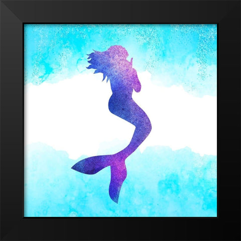 Always Be a Mermaid 1 Black Modern Wood Framed Art Print by Kimberly, Allen