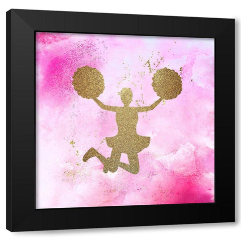 Cheer 1 Black Modern Wood Framed Art Print by Kimberly, Allen