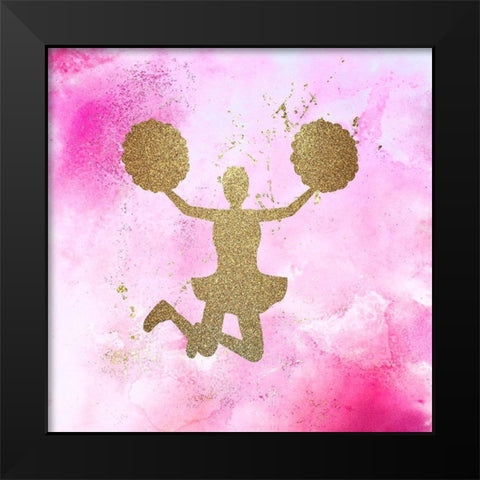 Cheer 1 Black Modern Wood Framed Art Print by Kimberly, Allen