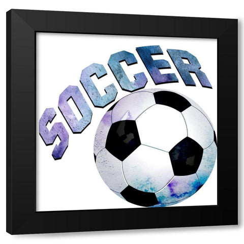 Soccer Girl 1 Black Modern Wood Framed Art Print by Kimberly, Allen