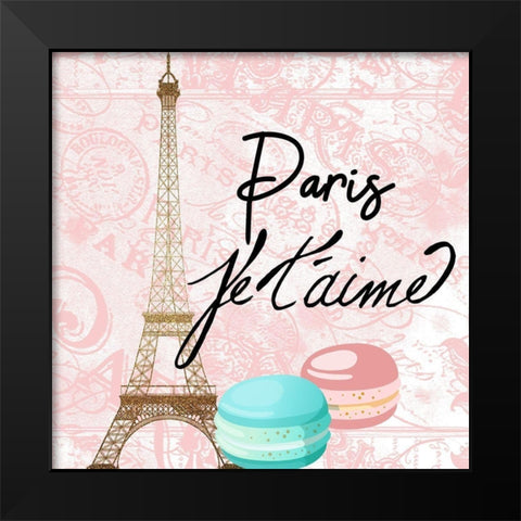 Paris Bonjour 1 Black Modern Wood Framed Art Print by Kimberly, Allen