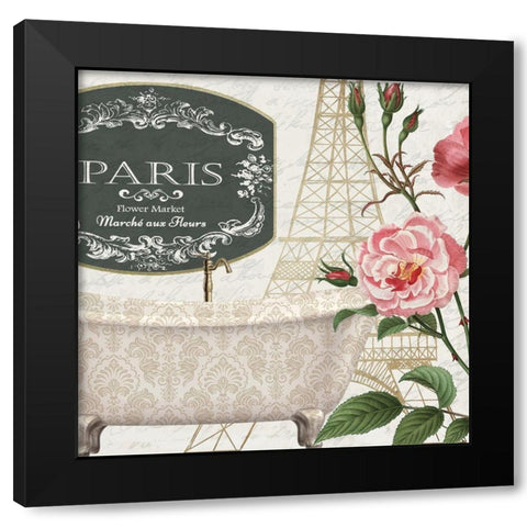 Salle de Bains 1 Black Modern Wood Framed Art Print with Double Matting by Kimberly, Allen