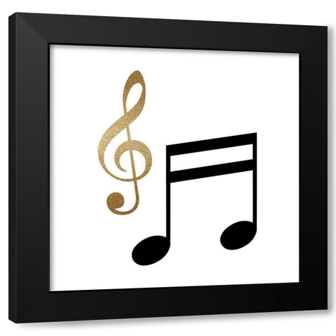 Music 1 Black Modern Wood Framed Art Print with Double Matting by Kimberly, Allen