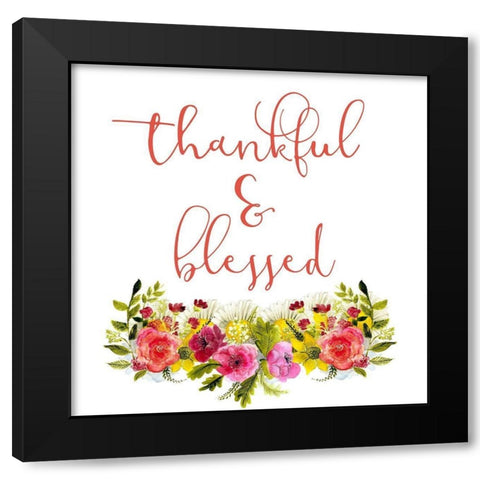 Thankful and Blessed Black Modern Wood Framed Art Print with Double Matting by Kimberly, Allen