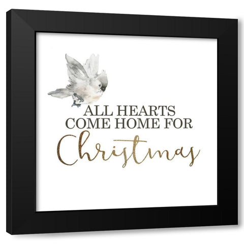 All Hearts Black Modern Wood Framed Art Print by Kimberly, Allen