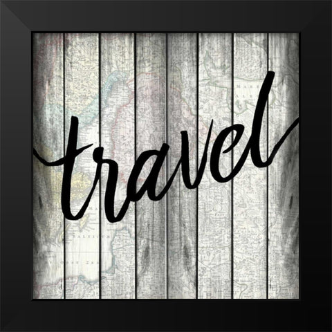 Travel Map Black Modern Wood Framed Art Print by Allen, Kimberly