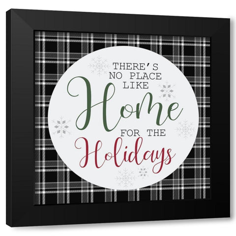 Home for the Holidays Plaid Black Modern Wood Framed Art Print by Kimberly, Allen