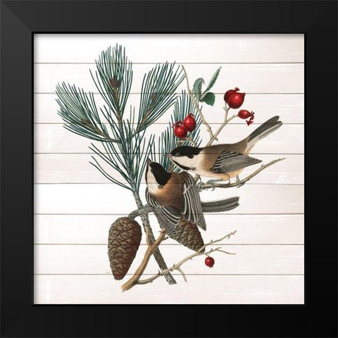 Winter Bird 1 Black Modern Wood Framed Art Print by Kimberly, Allen