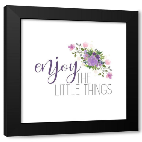 Enjoy The Little Things Black Modern Wood Framed Art Print with Double Matting by Kimberly, Allen