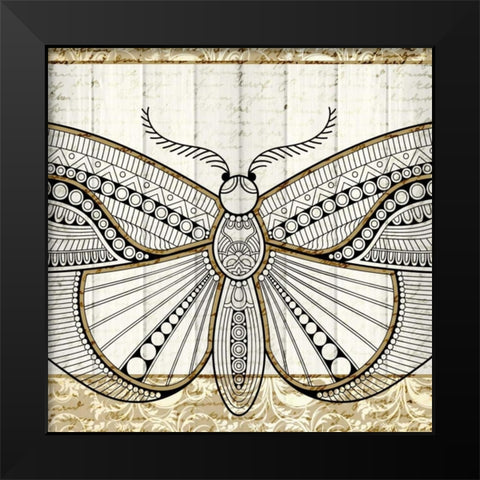 Damask Butterfly 3 Black Modern Wood Framed Art Print by Allen, Kimberly