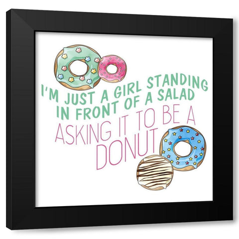 Just a Girl Black Modern Wood Framed Art Print by Kimberly, Allen