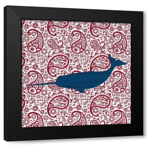 Whale Tail 2 Black Modern Wood Framed Art Print with Double Matting by Kimberly, Allen