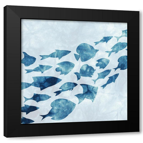 School of Fish 1 Black Modern Wood Framed Art Print with Double Matting by Kimberly, Allen