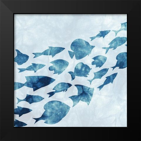 School of Fish 1 Black Modern Wood Framed Art Print by Kimberly, Allen