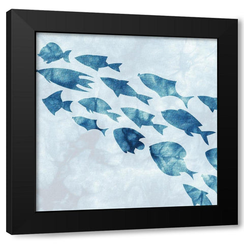 School of Fish 2 Black Modern Wood Framed Art Print with Double Matting by Kimberly, Allen